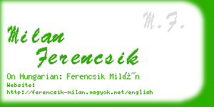 milan ferencsik business card